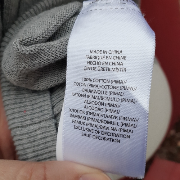 Polo by Ralph Lauren Pima Cotton V Neck Sweater Light Gray Large 129 - Picture 8 of 10